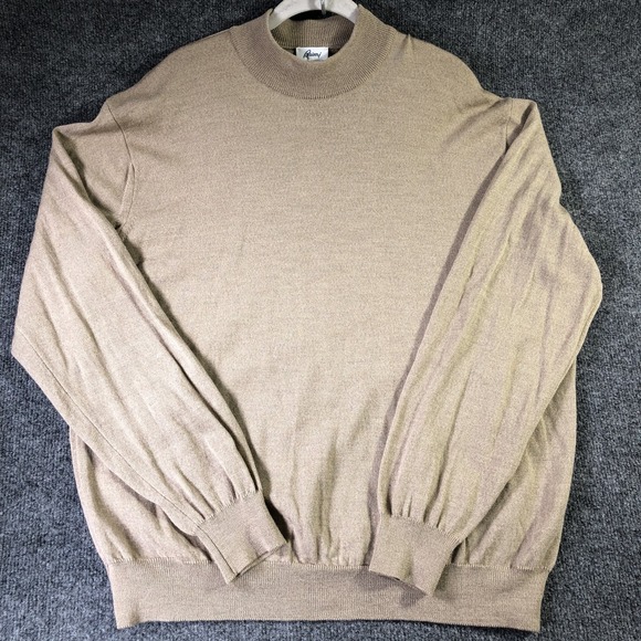 Brioni Sweater Mens 2XL 58 Brown Wool Round Neck Golf Casual Preppy Italy Made